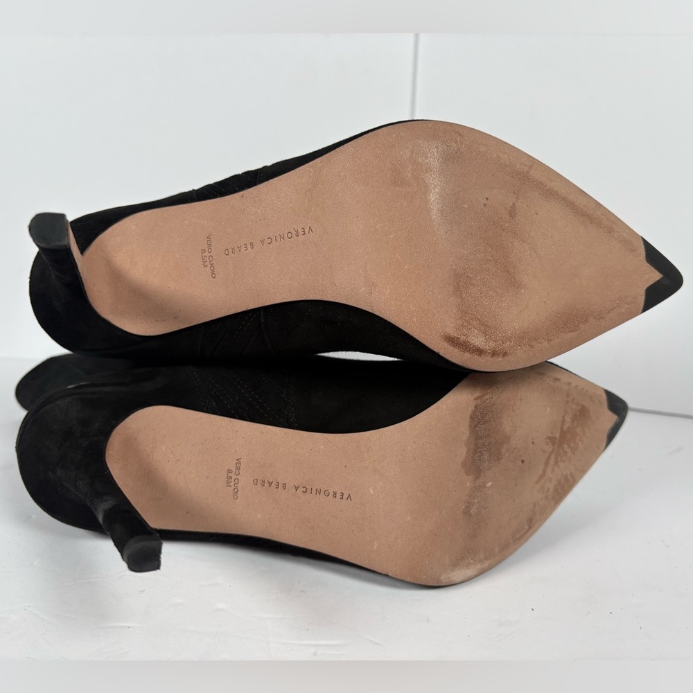 Veronica Beard Lisa Women’s Sz 8.5M Black Suede Heels Ankle Boots - Picture 9 of 10
